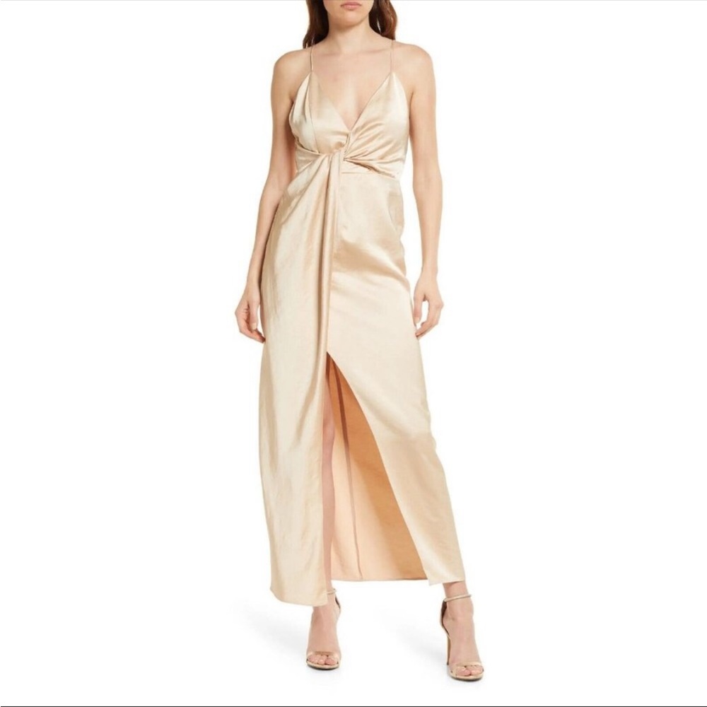 Significant Other Champagne Satin Dress - Size 2 - Never Worn - New with Tags